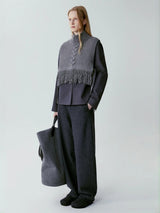 Fringe Knit Bib