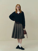 Scholarly Cable V-Neck