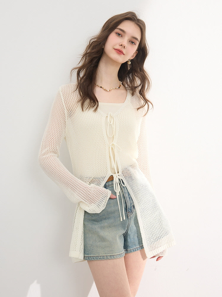 Breeze Tie Mesh Cardigan