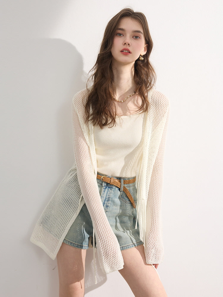 Breeze Tie Mesh Cardigan
