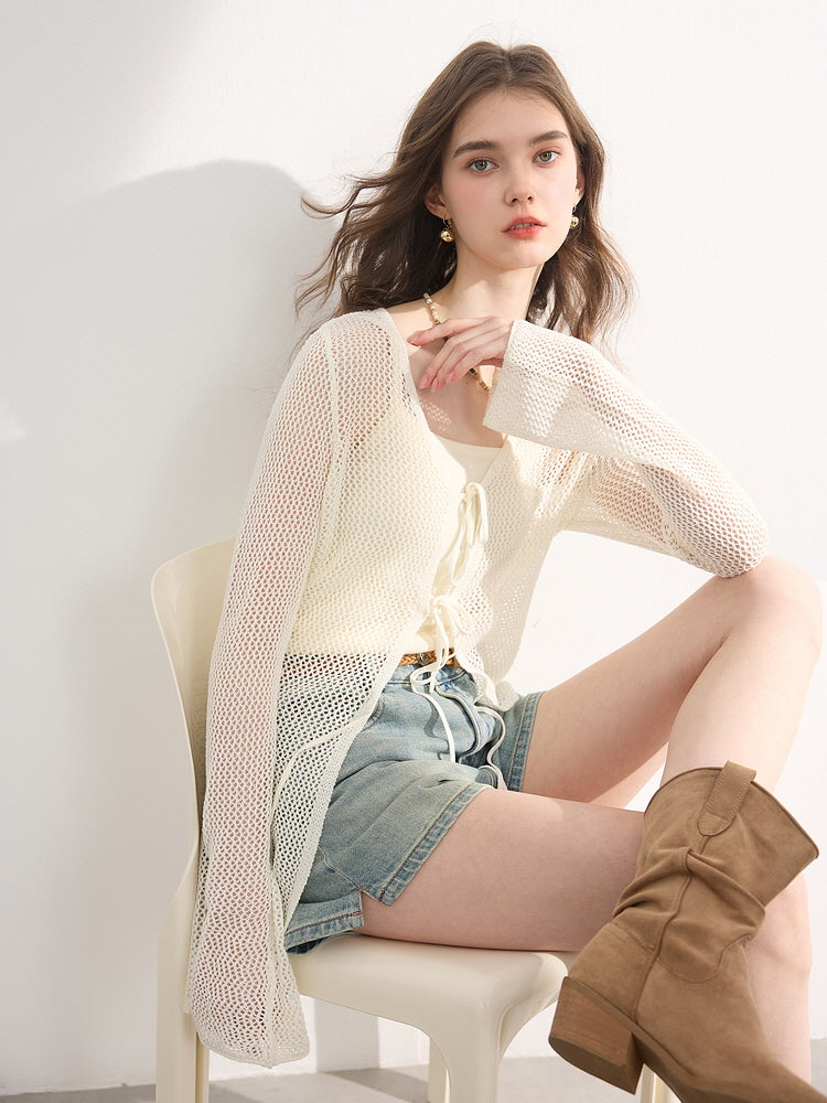 Breeze Tie Mesh Cardigan