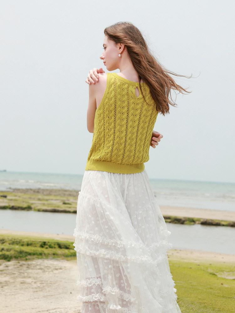 Lime Breeze Knit Tank