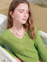 Meadow Lace Knit Pullover