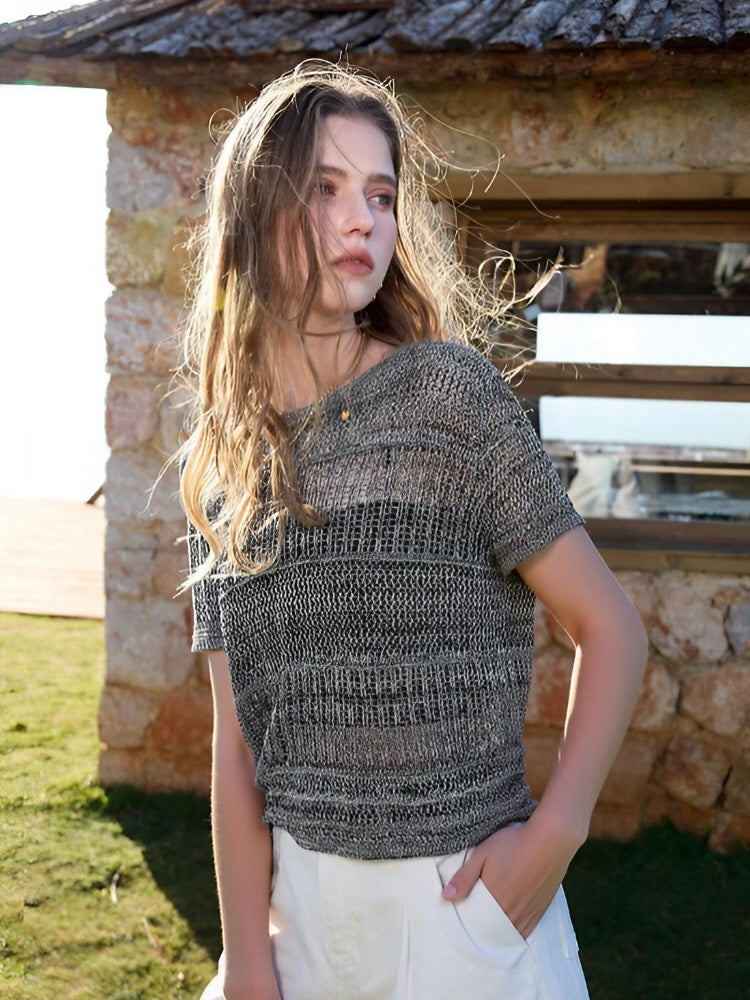 Shadow Weave Knit Top