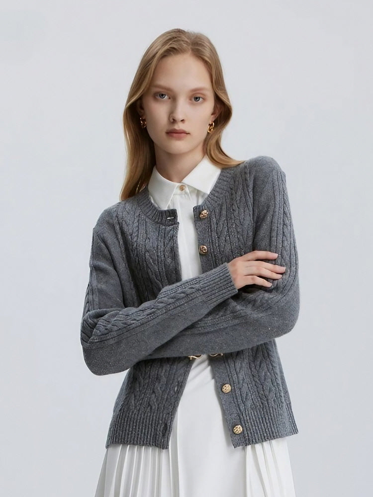 Refined Cable Cardigan