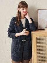 Relaxed Cable Knit Coat