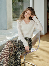 V-Neck Knit Top