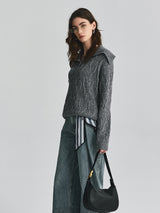 Knit Collar Pullover