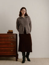 Mocha Cable Zip-Up