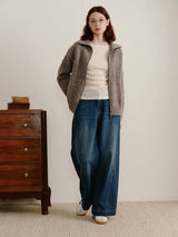 Mocha Cable Zip-Up