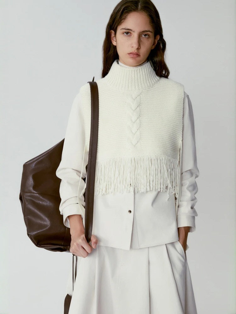Fringe Knit Bib
