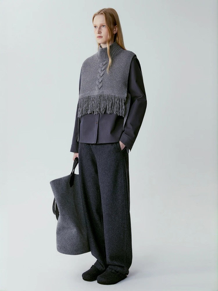 Fringe Knit Bib