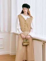 Camel Beige Knit Vest