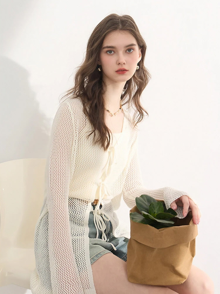 Breeze Tie Mesh Cardigan