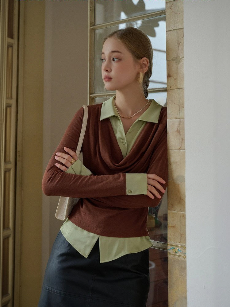 Collaire Knit Top