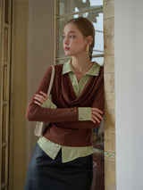 Collaire Knit Top