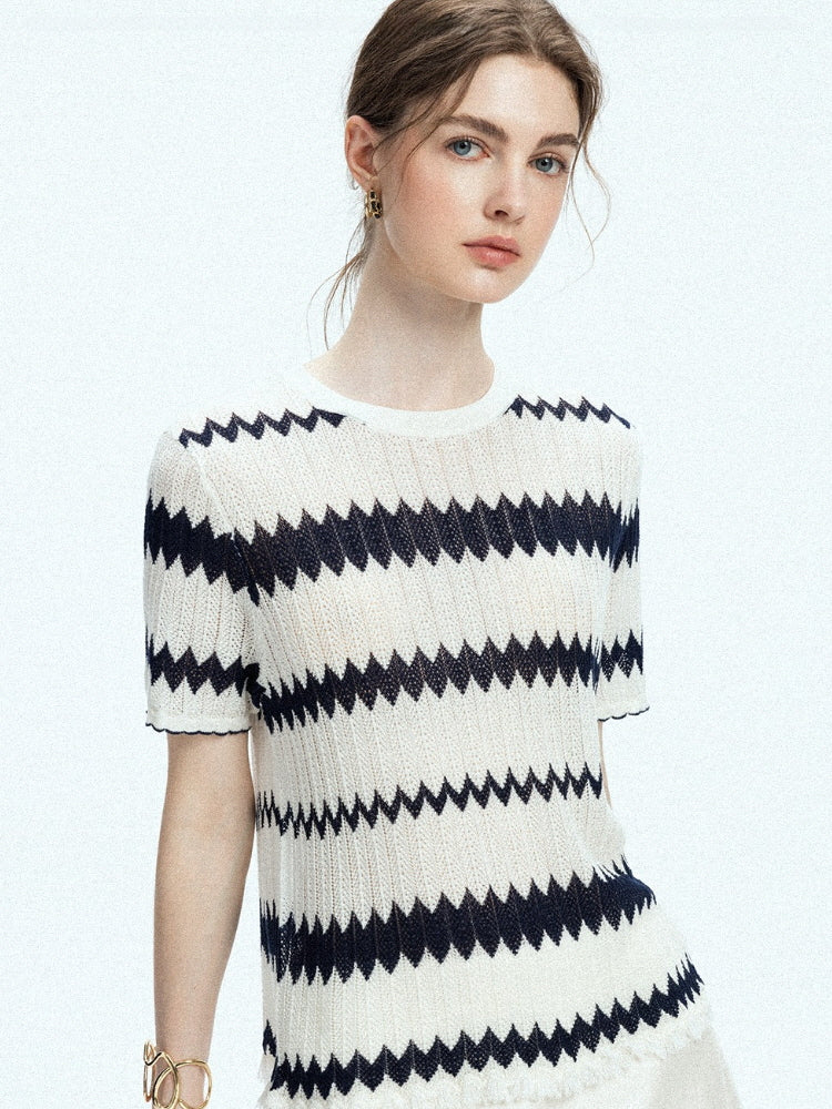 Zigline Knit Tee