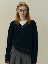 Scholarly Cable V-Neck